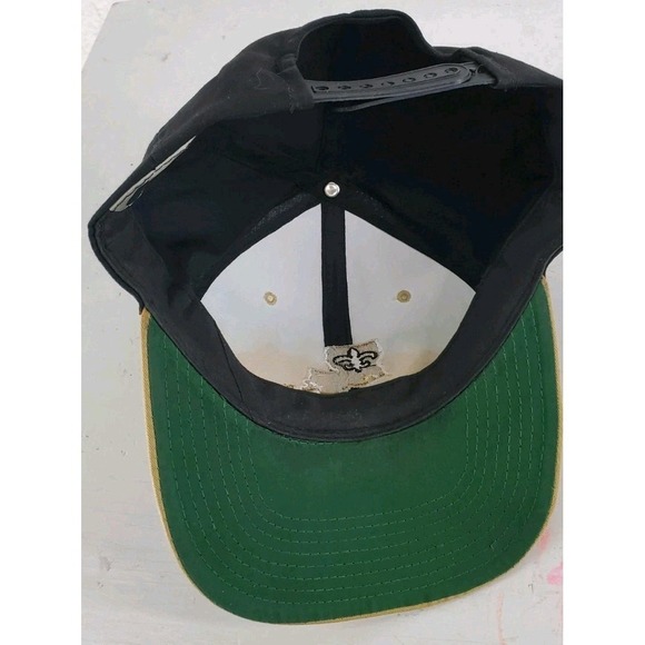 Vtg New Orleans Saints Snapback Hat Cap Onesize Black Gold NFL Eastport READ - Picture 4 of 15